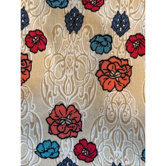 New Directions Womens Pants SZ 12 Beige Floral Brocade Mid Rise Stretch Trousers - Picture 6 of 11